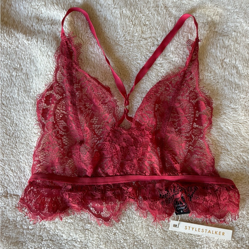 Super sexy red strappy lace bralette NWT
